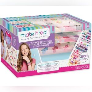 Make It Real – Ultimate Bead Studio. DIY Tween Girls Beaded Jewelry Making Kit.